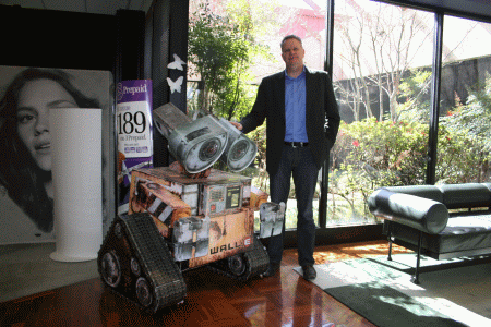 David Gittus with Wall-E at  Active Display Group.gif