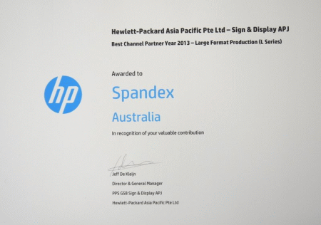 Spandex HPLatex Award closeup