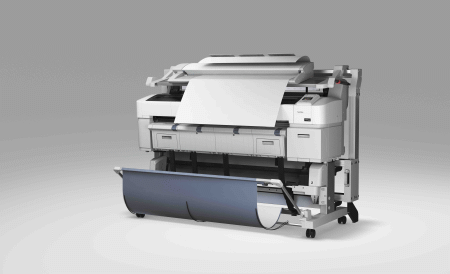 Front Right with Scanner Paper Closed Scanner Tray Open Wide Bin