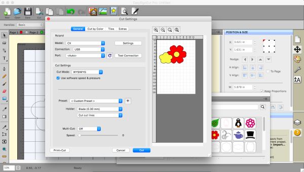 EasySignCut Pro for Mac Cut Setttings