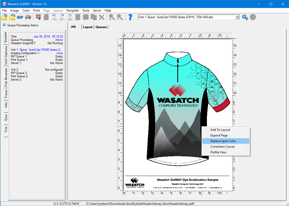 Wasatch 7.6 screen shot