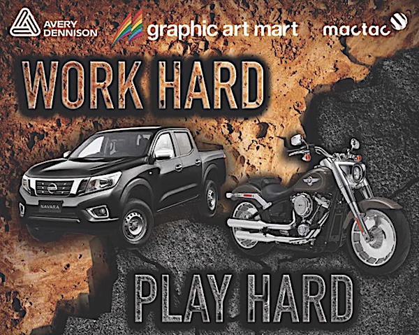 Gaphic Art Mart work hard play hard