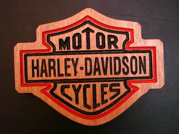 Harley Davidson Engraved Wooden Plaque 2