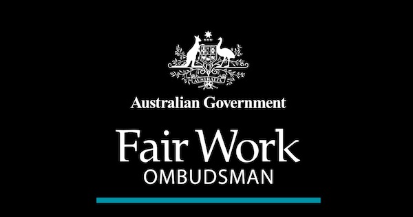 fair work ombudsman stacked white teal line