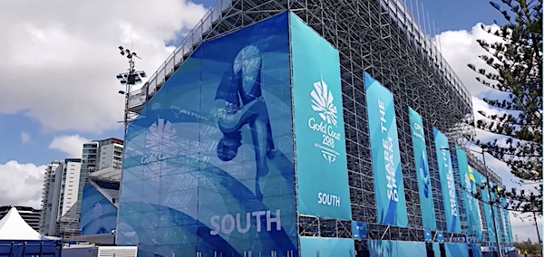 AFI Branding signage at the Commonwealth Games