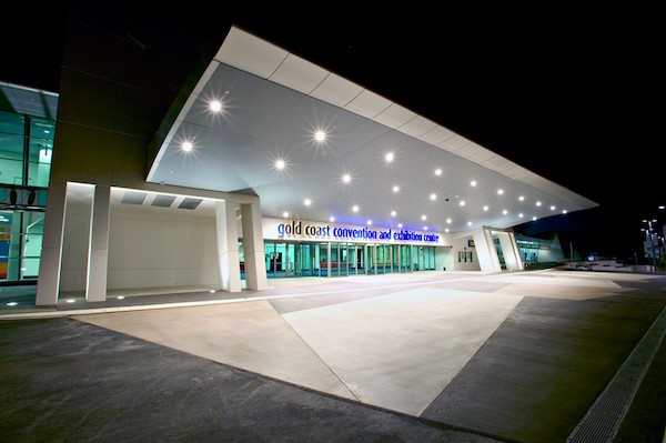 GC Exhibition Centre after dark