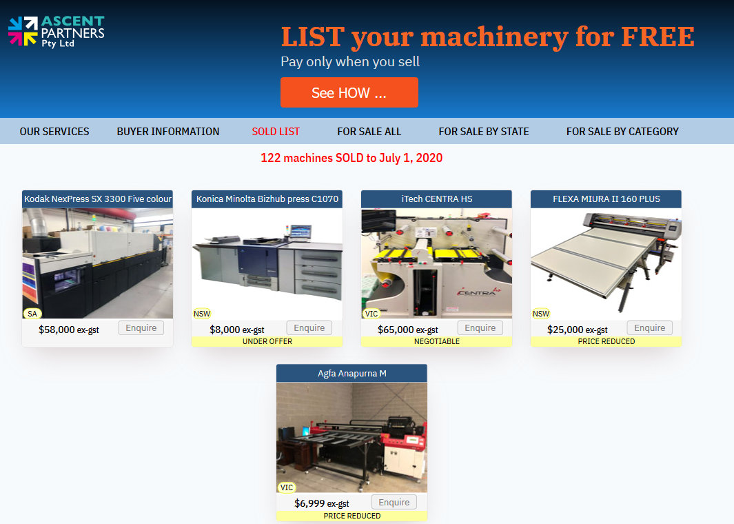 Screenshot 2020 07 01 Print Machinery for sale1