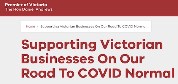 vic premir supports vic businesses covid