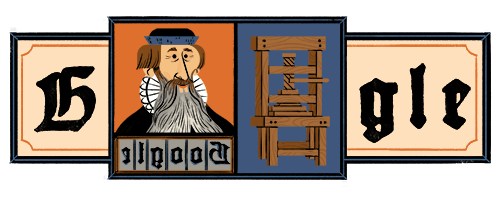 Google celebrating johannes gutenberg