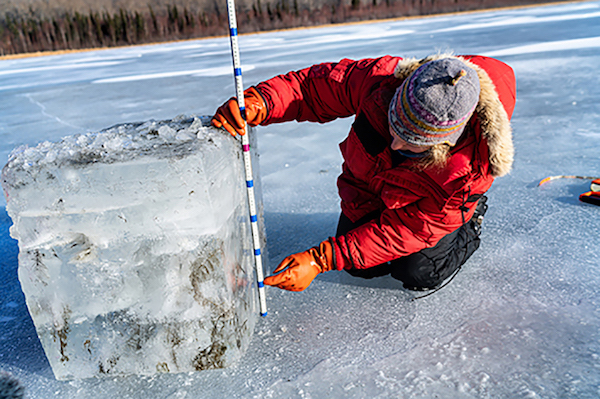 Professor Katey Walter Anthony performing Turn Down The Heat research in the Arctic