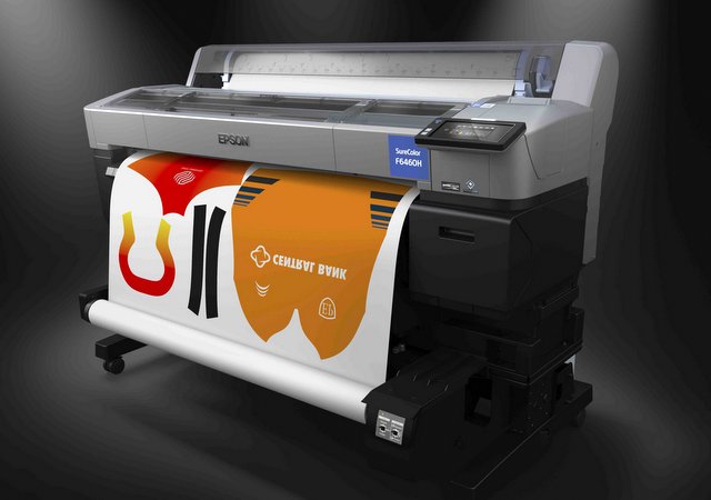 Epson F6460H Front Right Hero with Print Image
