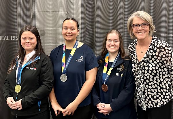 WorldSkills Winners Caitlin Wilson Gold Elizabeth Gasparini Silver and Lauren Green Bronze