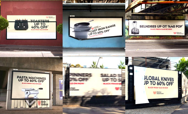 OMA Kitchen Warehouse x Black Friday billboards