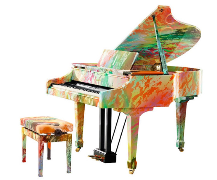 Paralym Art artist Ms Michiru Kanki art wrapped piano